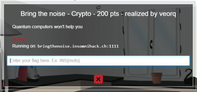 Insomnihack Teaser 2016 - Bring the noise - Crypto - 200 pts